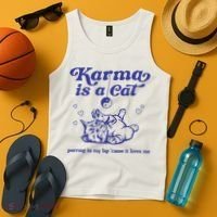 Karma Is A Cat Tank Top thumb 4