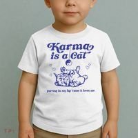 Karma Is A Cat Toddler T-Shirt thumb 2