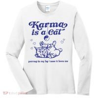 Karma Is A Cat Women's Long Sleeve Shirt thumb 0