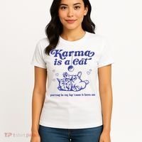 Karma Is A Cat Women's T-Shirt thumb 4