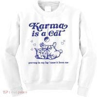Karma Is A Cat Kids Sweatshirt thumb 0