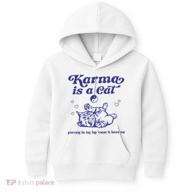 Karma Is A Cat Kids Hoodie