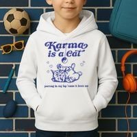 Karma Is A Cat Kids Hoodie thumb 2