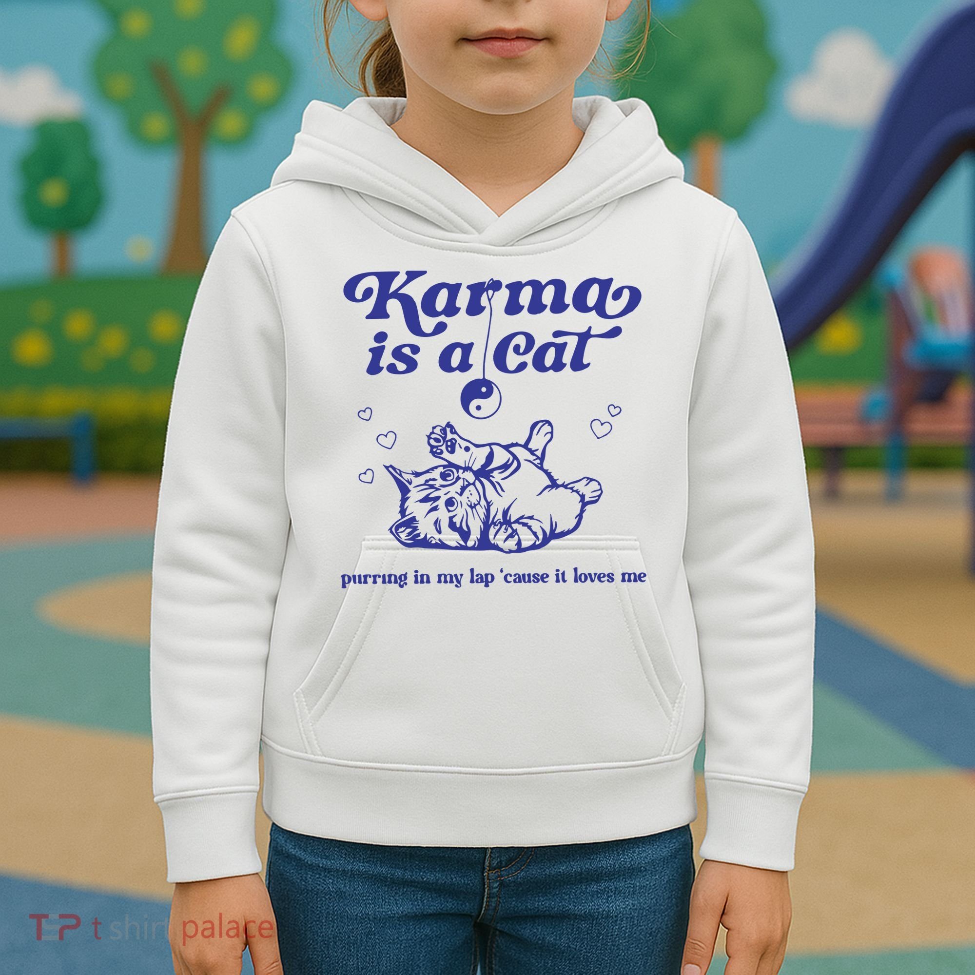 Karma Is A Cat Kids Hoodie