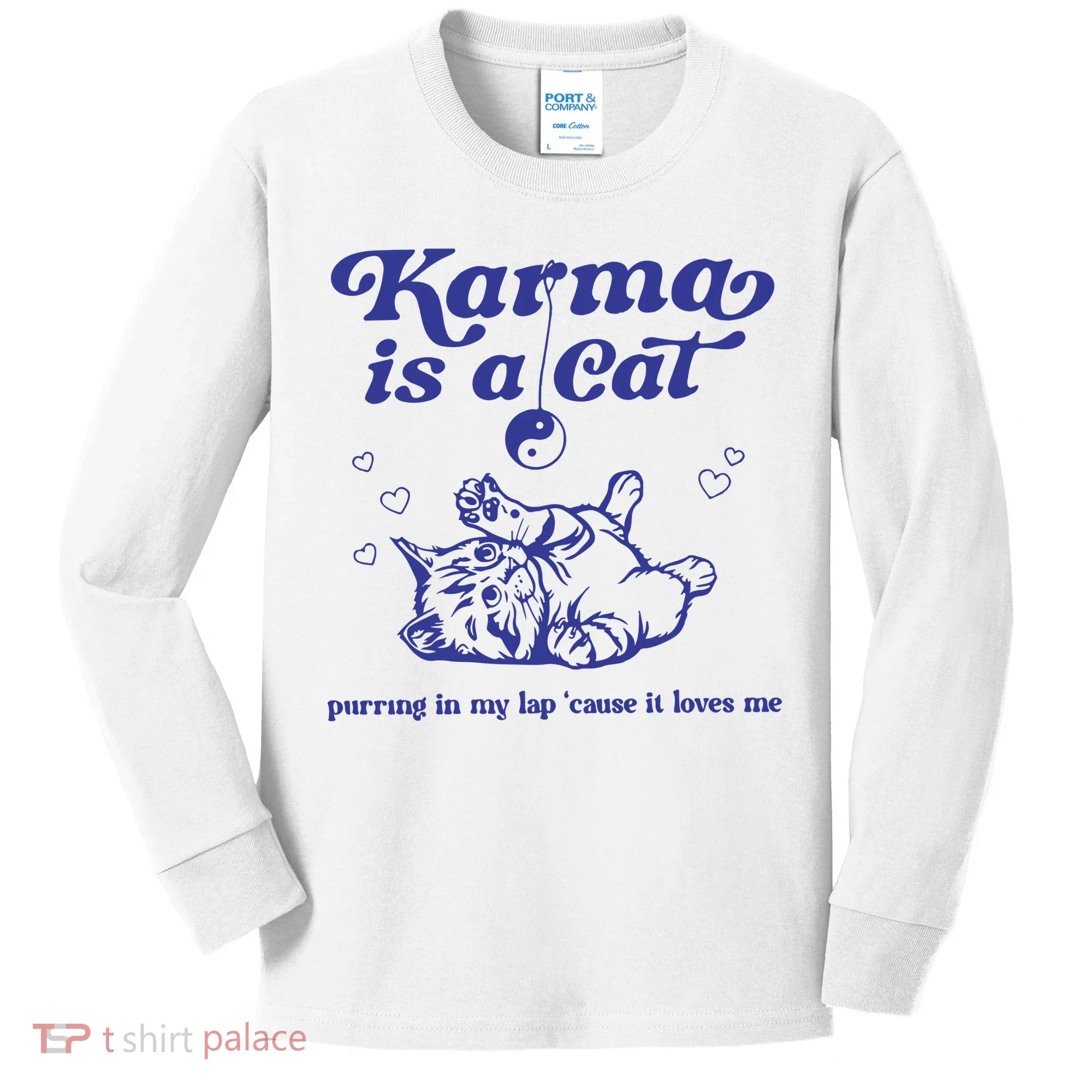 Karma Is A Cat Kids Long Sleeve Shirt