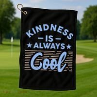 Kindness Is Always Cool Be Kind Golf Towel thumb 1