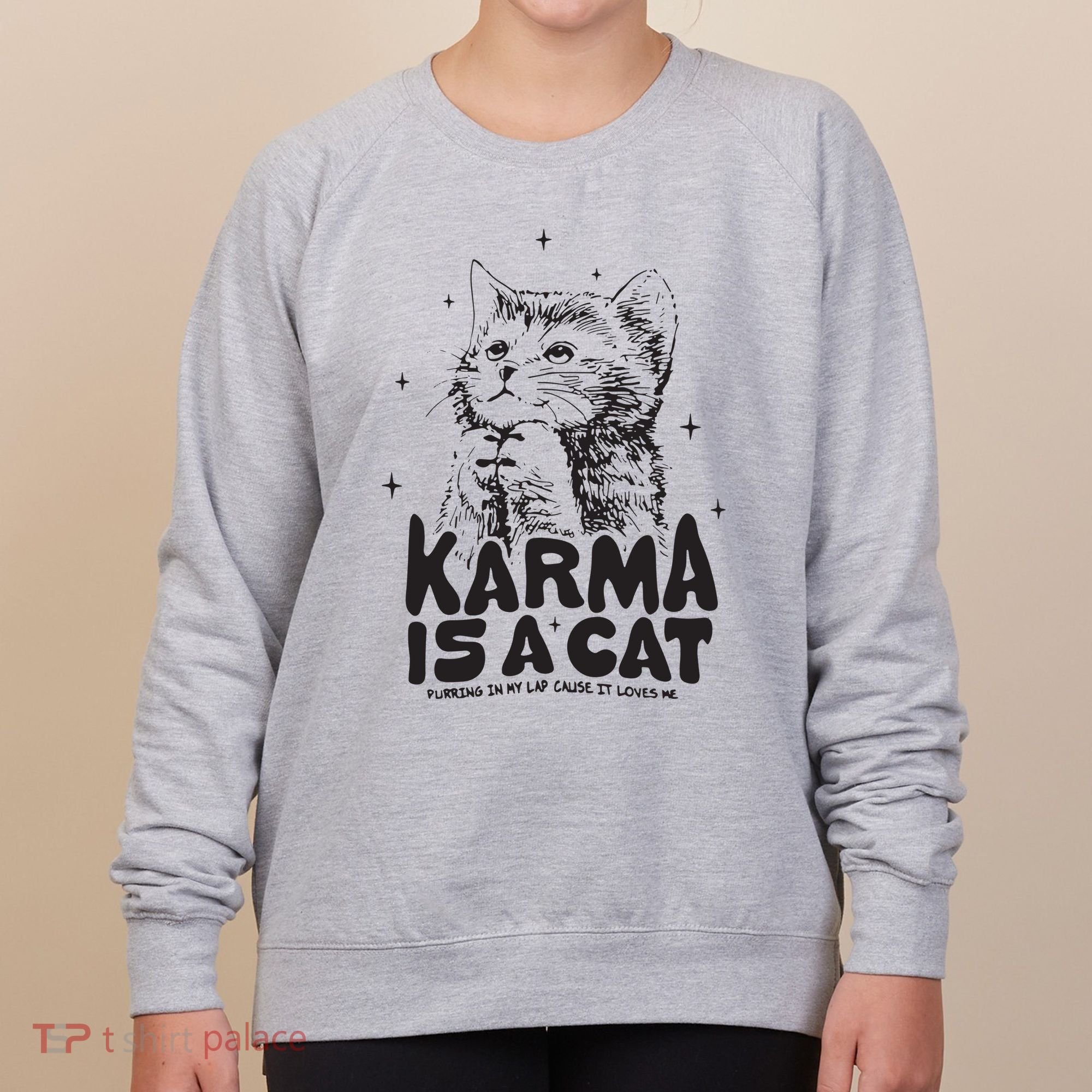 Karma Is A Cat Shirts Taylor Eras Cat Lover Women's Sweatshirt