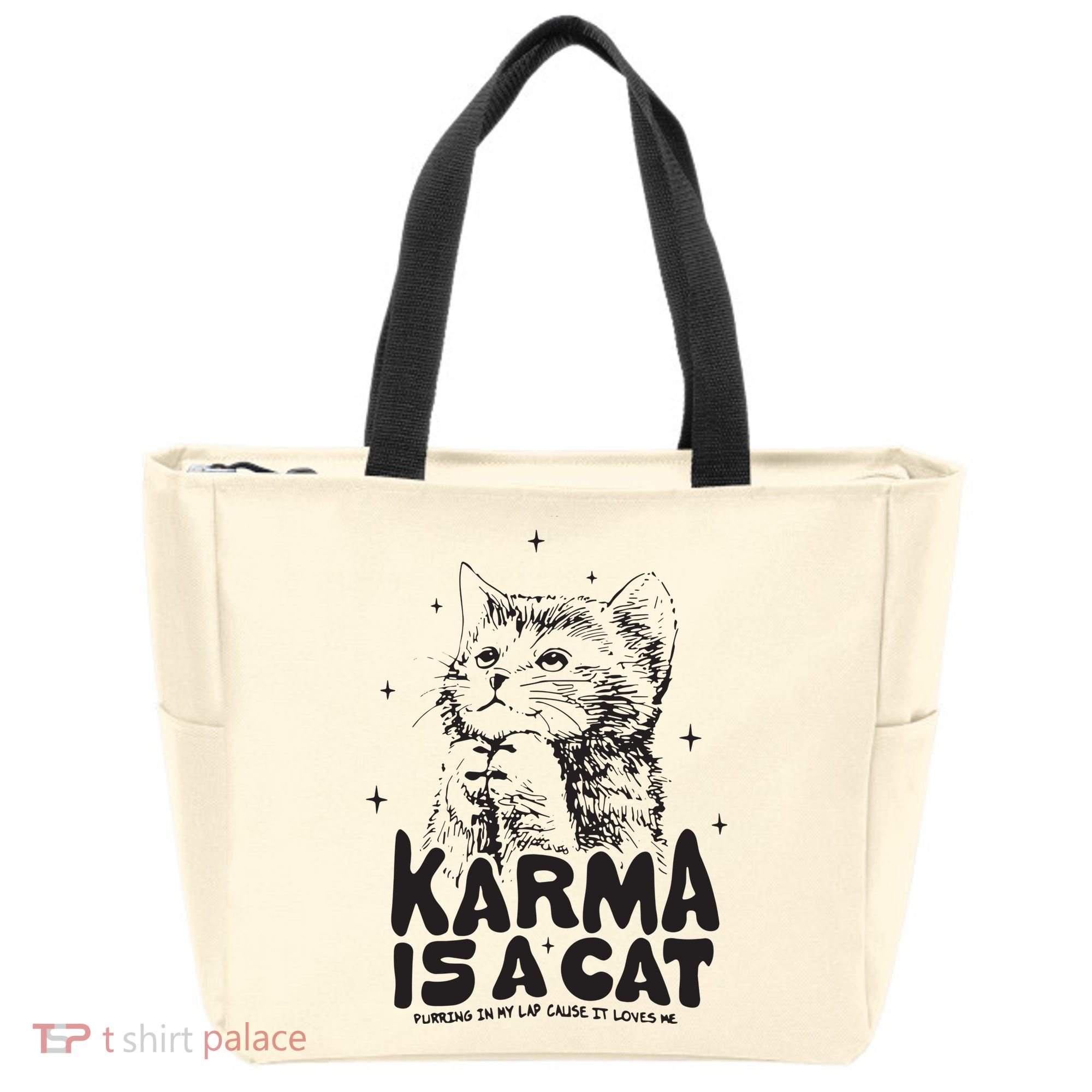 Karma Is A Cat Shirts Taylor Eras Cat Lover Tote Bag