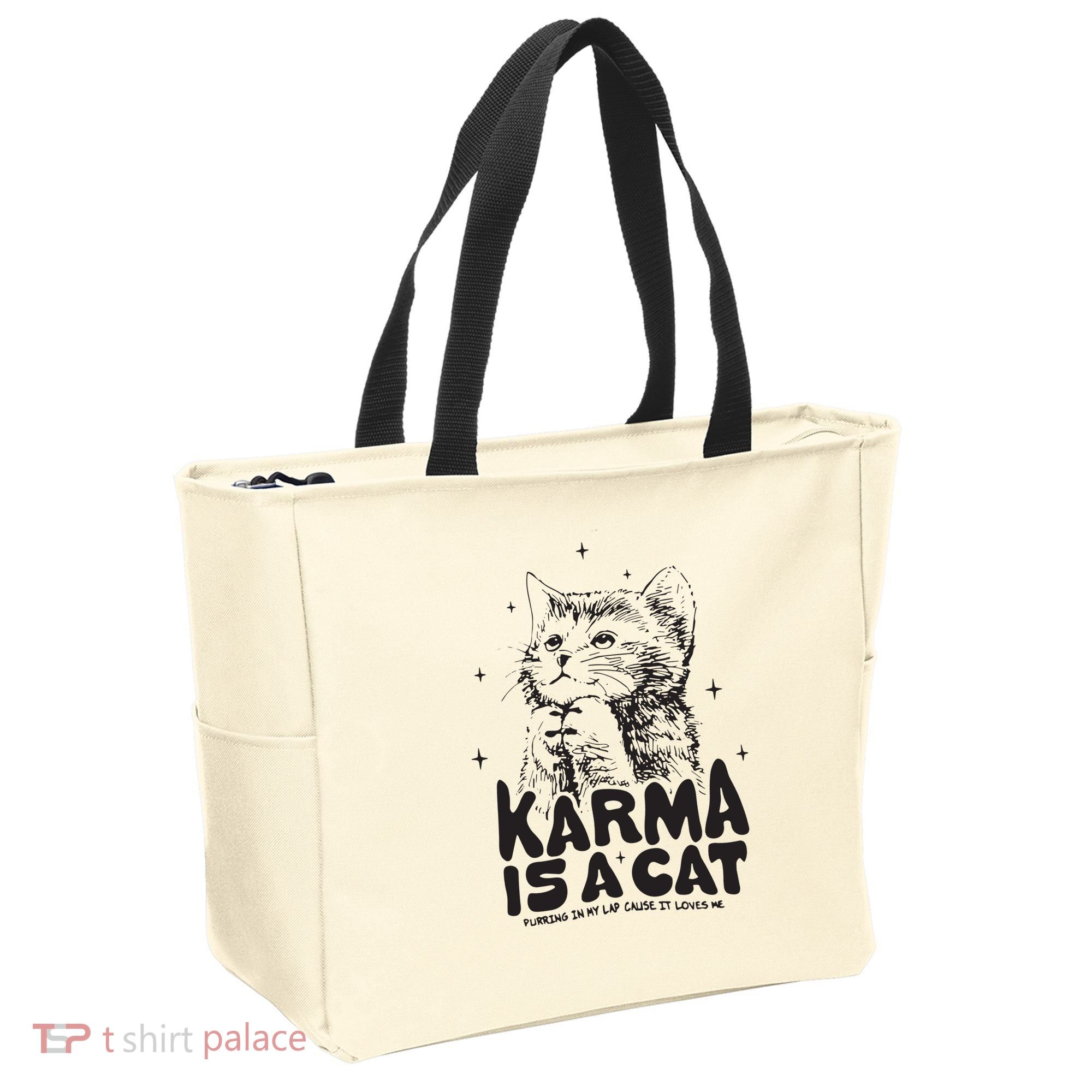 Karma Is A Cat Shirts Taylor Eras Cat Lover Tote Bag