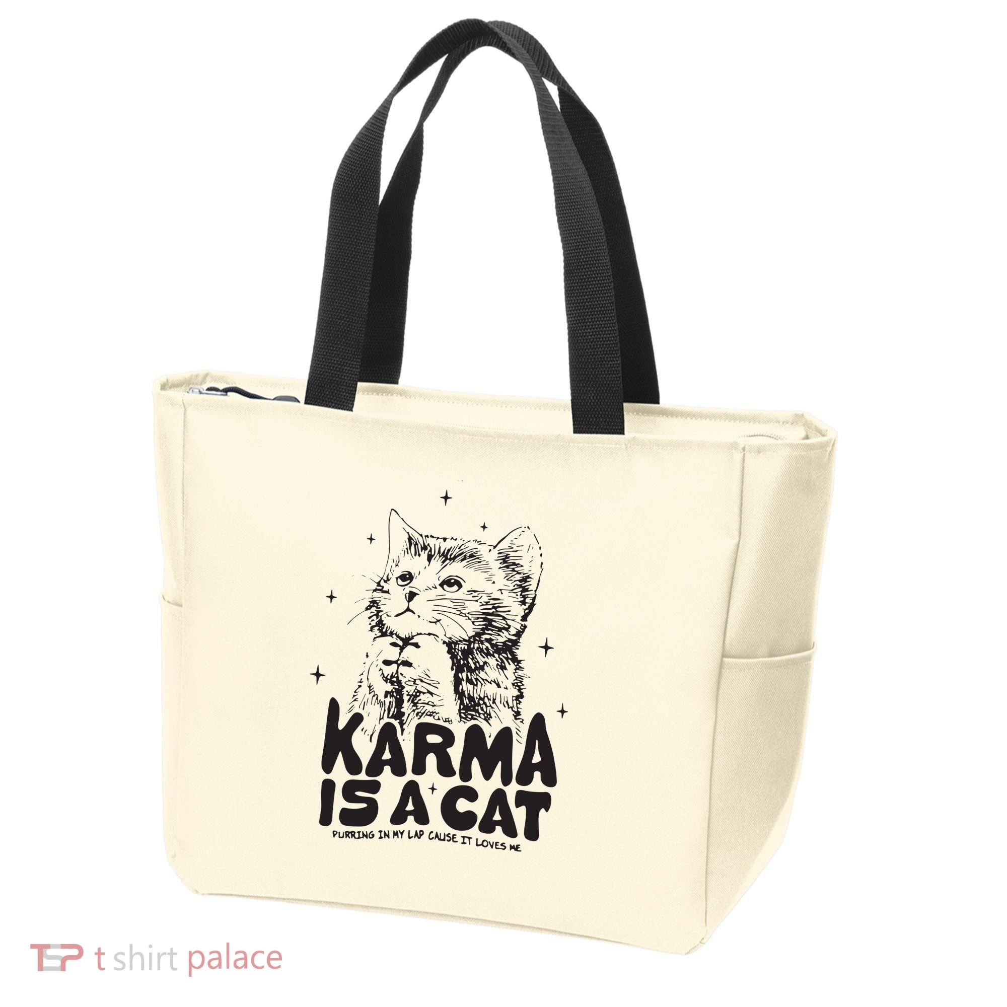 Karma Is A Cat Shirts Taylor Eras Cat Lover Tote Bag