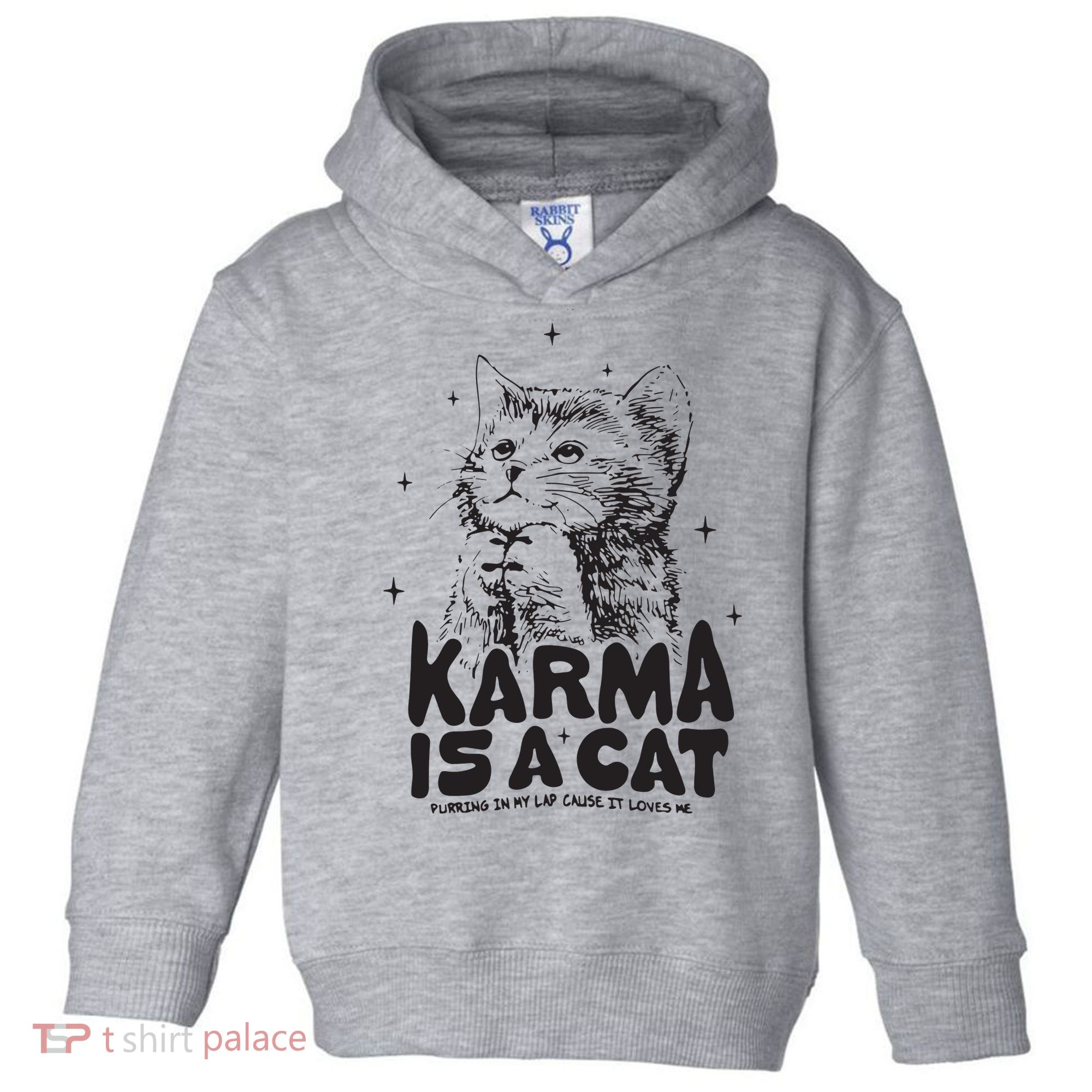 Karma Is A Cat Shirts Taylor Eras Cat Lover Toddler Hoodie