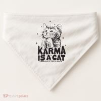 Karma Is A Cat Shirts Taylor Eras Cat Lover USA-Made Doggie Bandana thumb 0