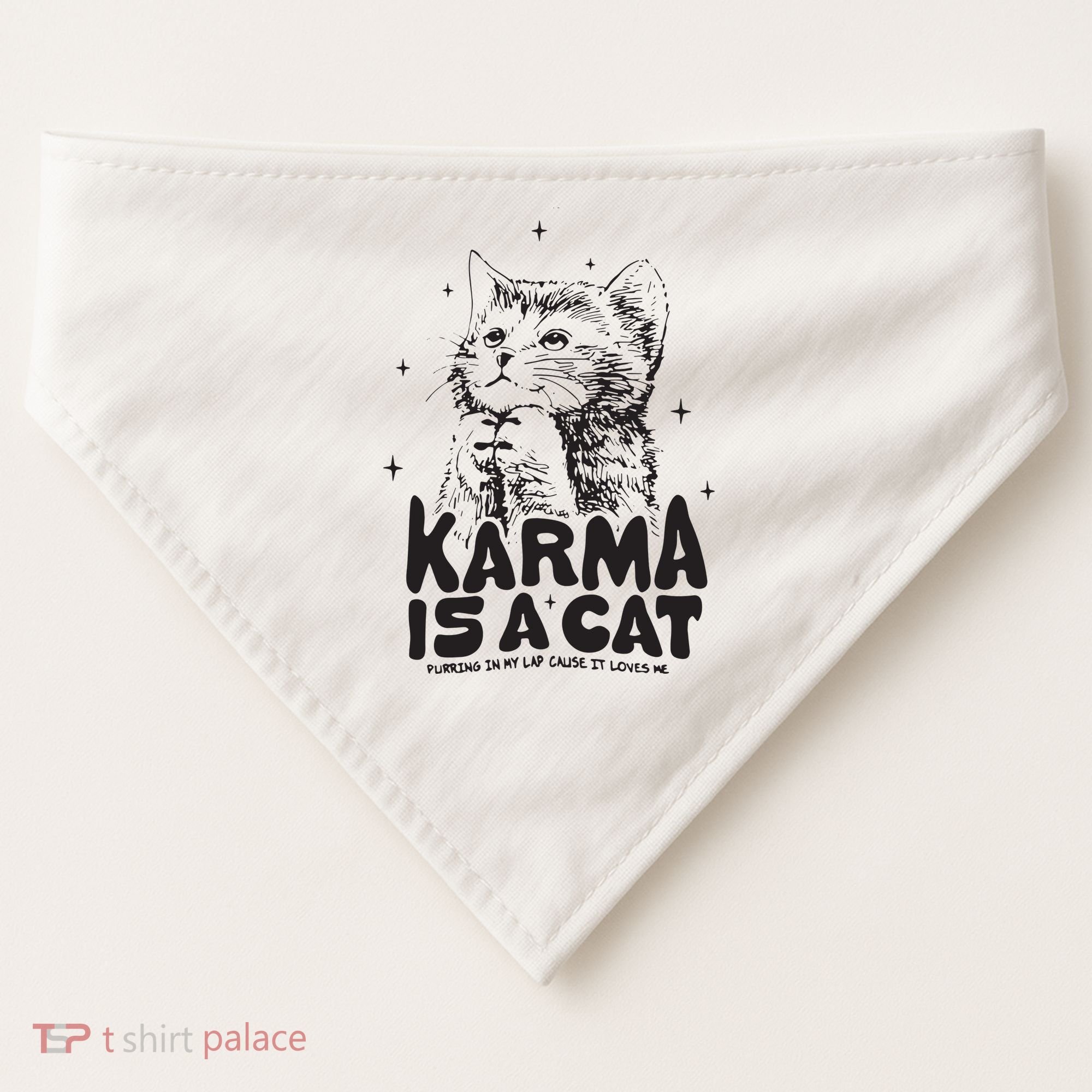 Karma Is A Cat Shirts Taylor Eras Cat Lover USA-Made Doggie Bandana