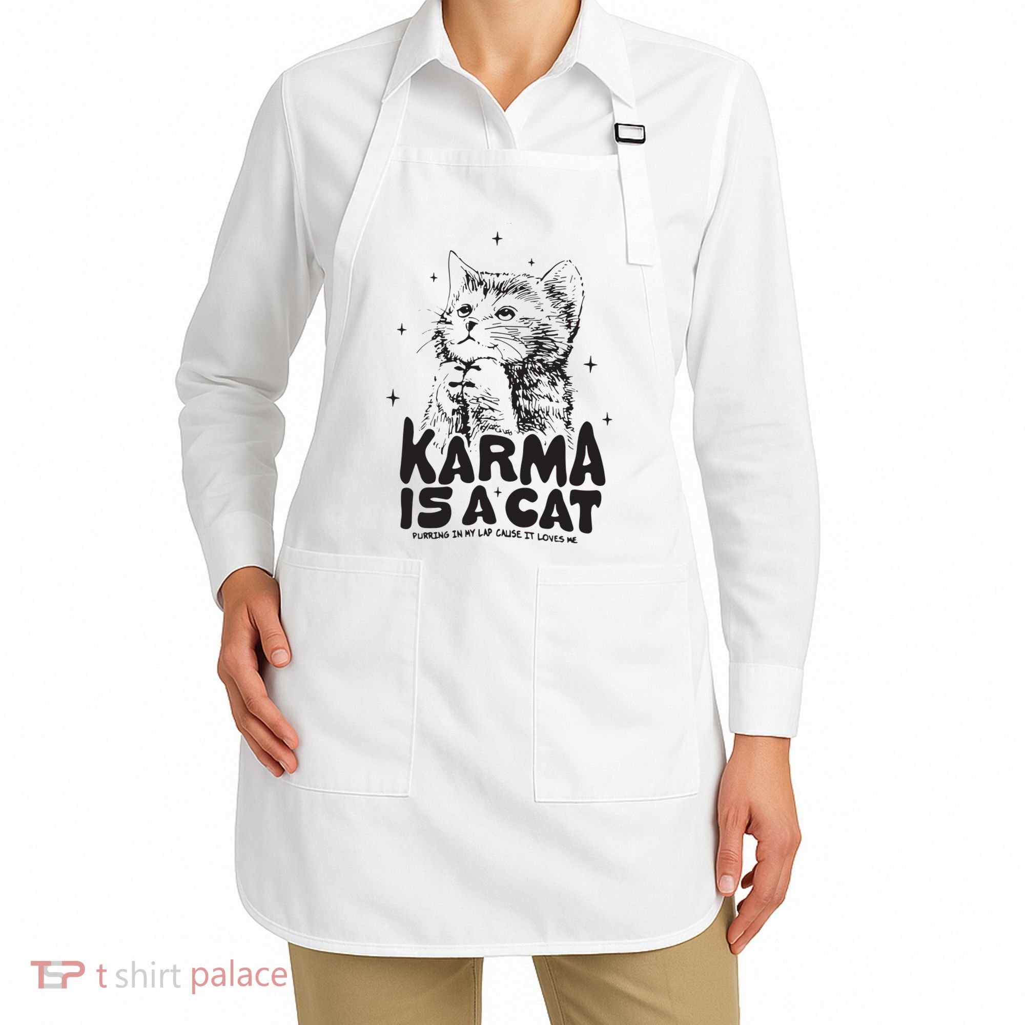 Karma Is A Cat Shirts Taylor Eras Cat Lover Apron