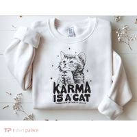 Karma Is A Cat Shirts Taylor Eras Cat Lover Sweatshirt thumb 2
