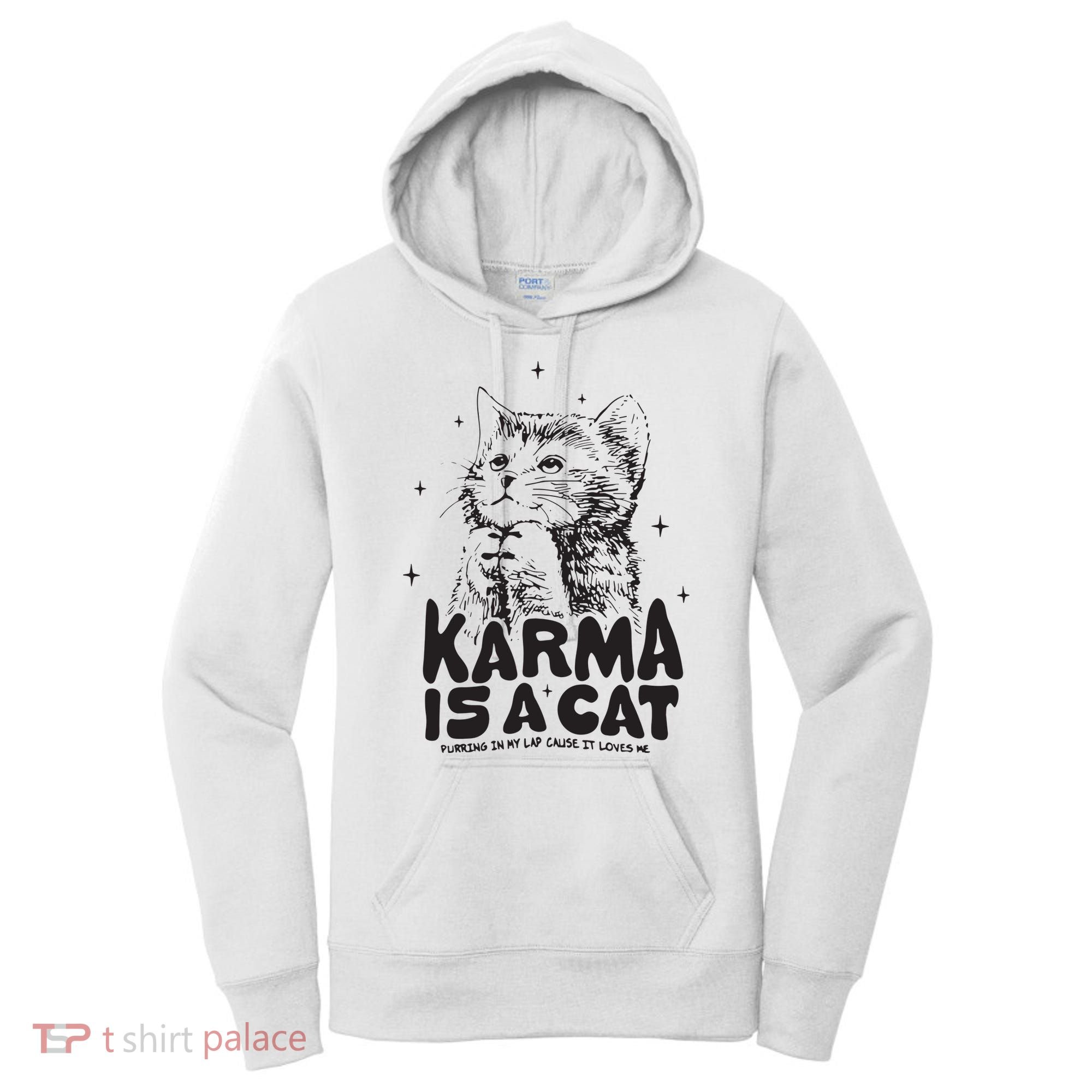 Karma Is A Cat Shirts Taylor Eras Cat Lover Women's Hoodie