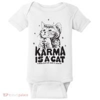 Karma Is A Cat Shirts Taylor Eras Cat Lover Baby Bodysuit thumb 0