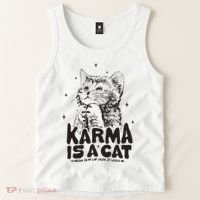 Karma Is A Cat Shirts Taylor Eras Cat Lover Tank Top thumb 2