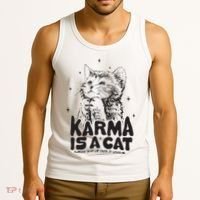 Karma Is A Cat Shirts Taylor Eras Cat Lover Tank Top thumb 3