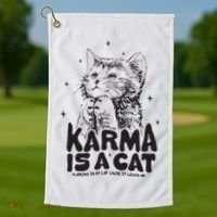 Karma Is A Cat Shirts Taylor Eras Cat Lover Golf Towel thumb 1