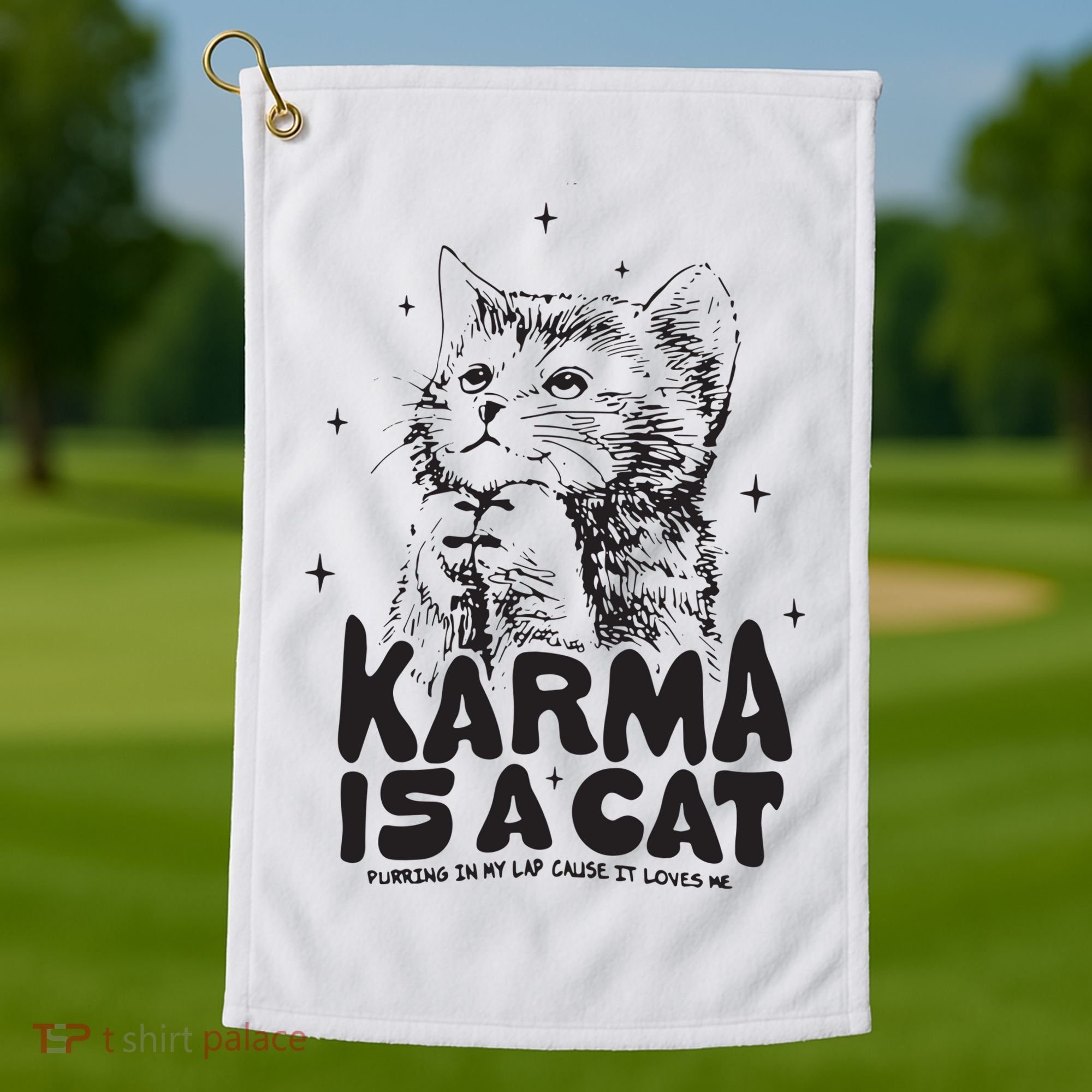 Karma Is A Cat Shirts Taylor Eras Cat Lover Golf Towel