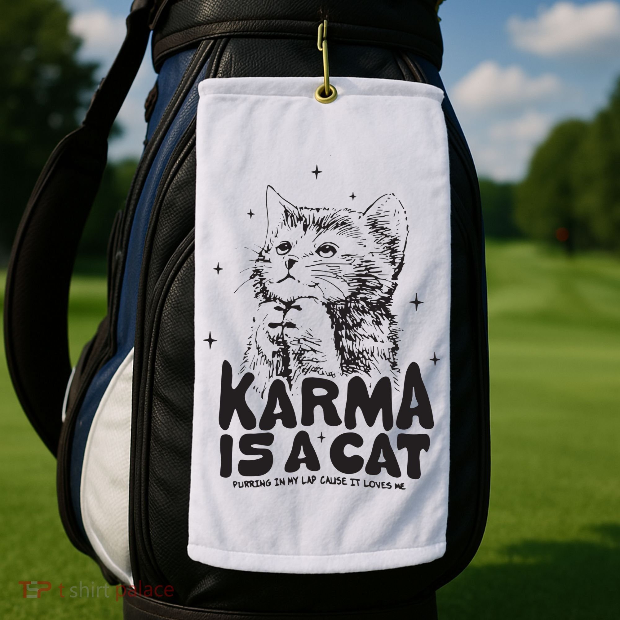 Karma Is A Cat Shirts Taylor Eras Cat Lover Golf Towel