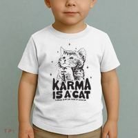 Karma Is A Cat Shirts Taylor Eras Cat Lover Toddler T-Shirt thumb 2