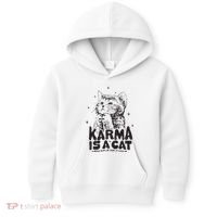 Karma Is A Cat Shirts Taylor Eras Cat Lover Kids Hoodie thumb 0