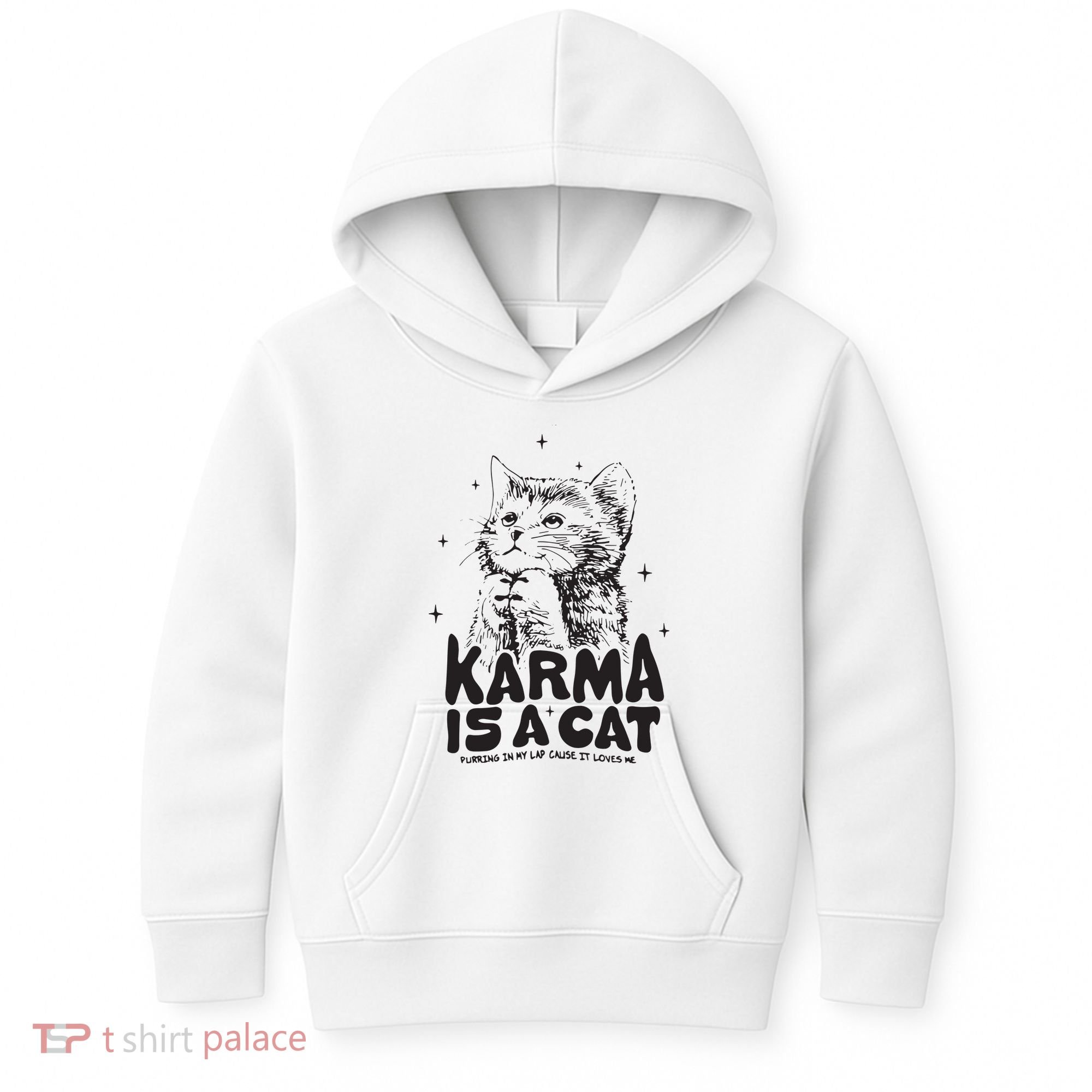 Karma Is A Cat Shirts Taylor Eras Cat Lover Kids Hoodie