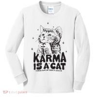 Karma Is A Cat Shirts Taylor Eras Cat Lover Kids Long Sleeve Shirt thumb 0