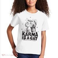 Karma Is A Cat Shirts Taylor Eras Cat Lover Kids T-Shirt thumb 2