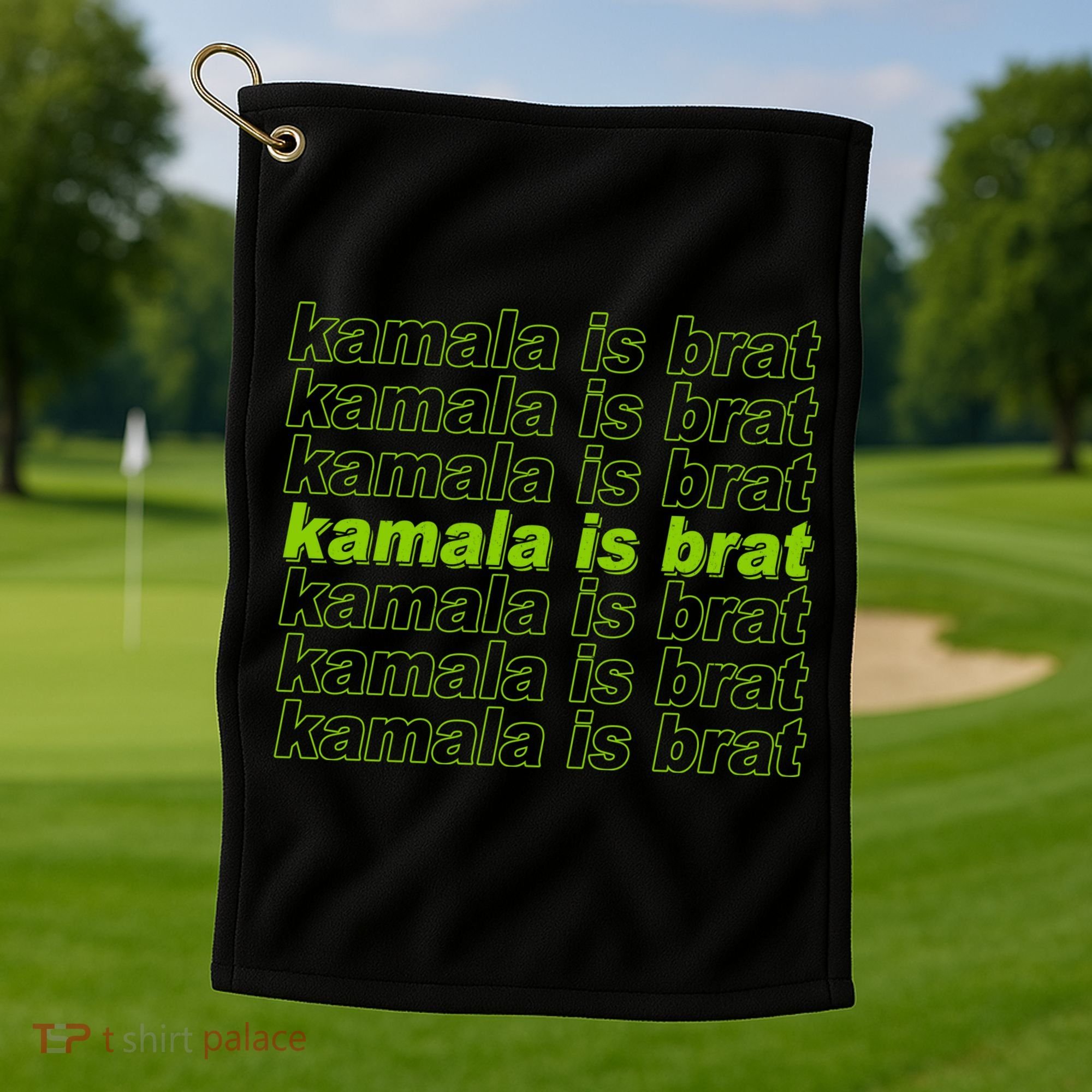 Kamala Is Brat Meme Kamala Harris 2024 Golf Towel
