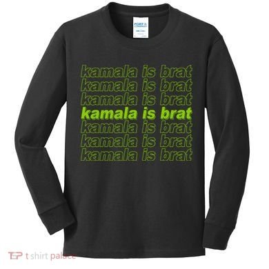 Kamala Is Brat Meme Kamala Harris 2024 Kids Long Sleeve Shirt