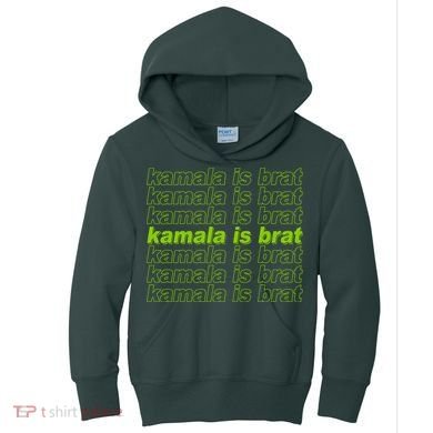Kamala Is Brat Meme Kamala Harris 2024 Kids Hoodie