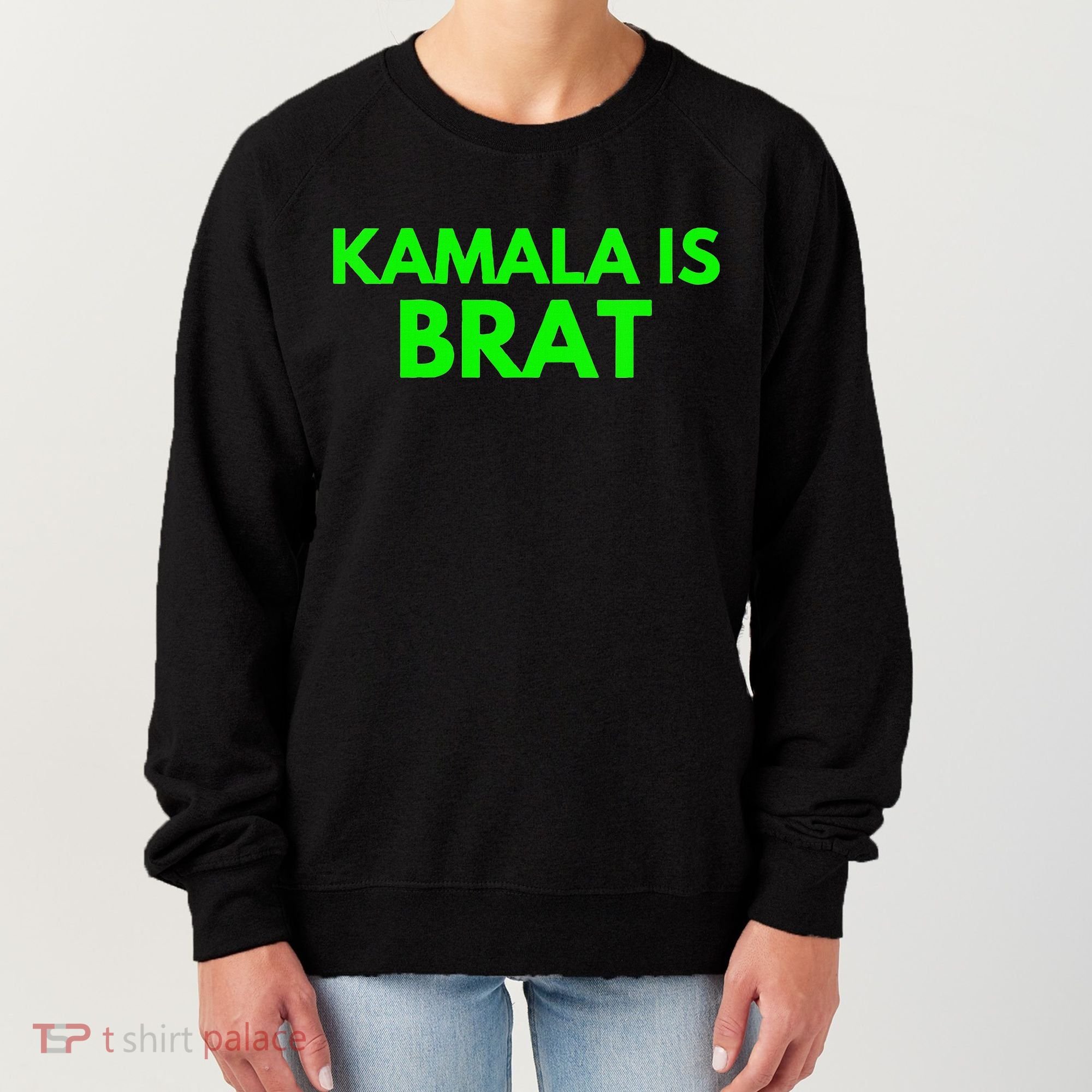 Kamala Is Brat V Neck Women's Sweatshirt