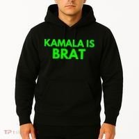 Kamala Is Brat V Neck Hoodie thumb 2