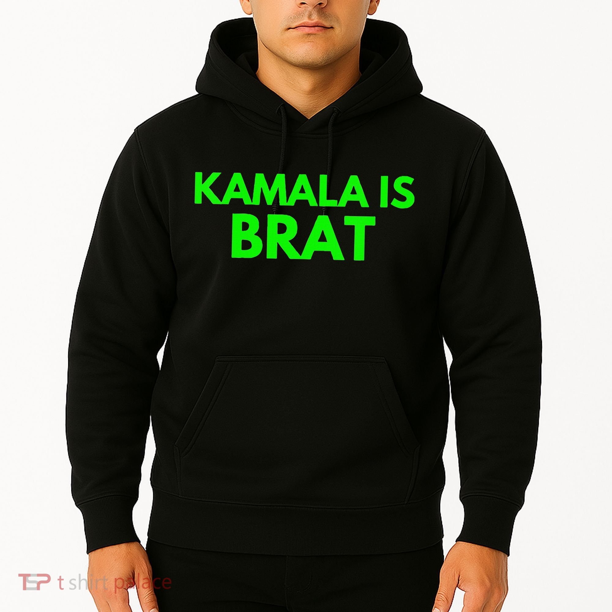 Kamala Is Brat V Neck Hoodie