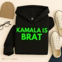 Kamala Is Brat V Neck Hoodie thumb 4