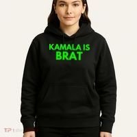Kamala Is Brat V Neck Hoodie thumb 5