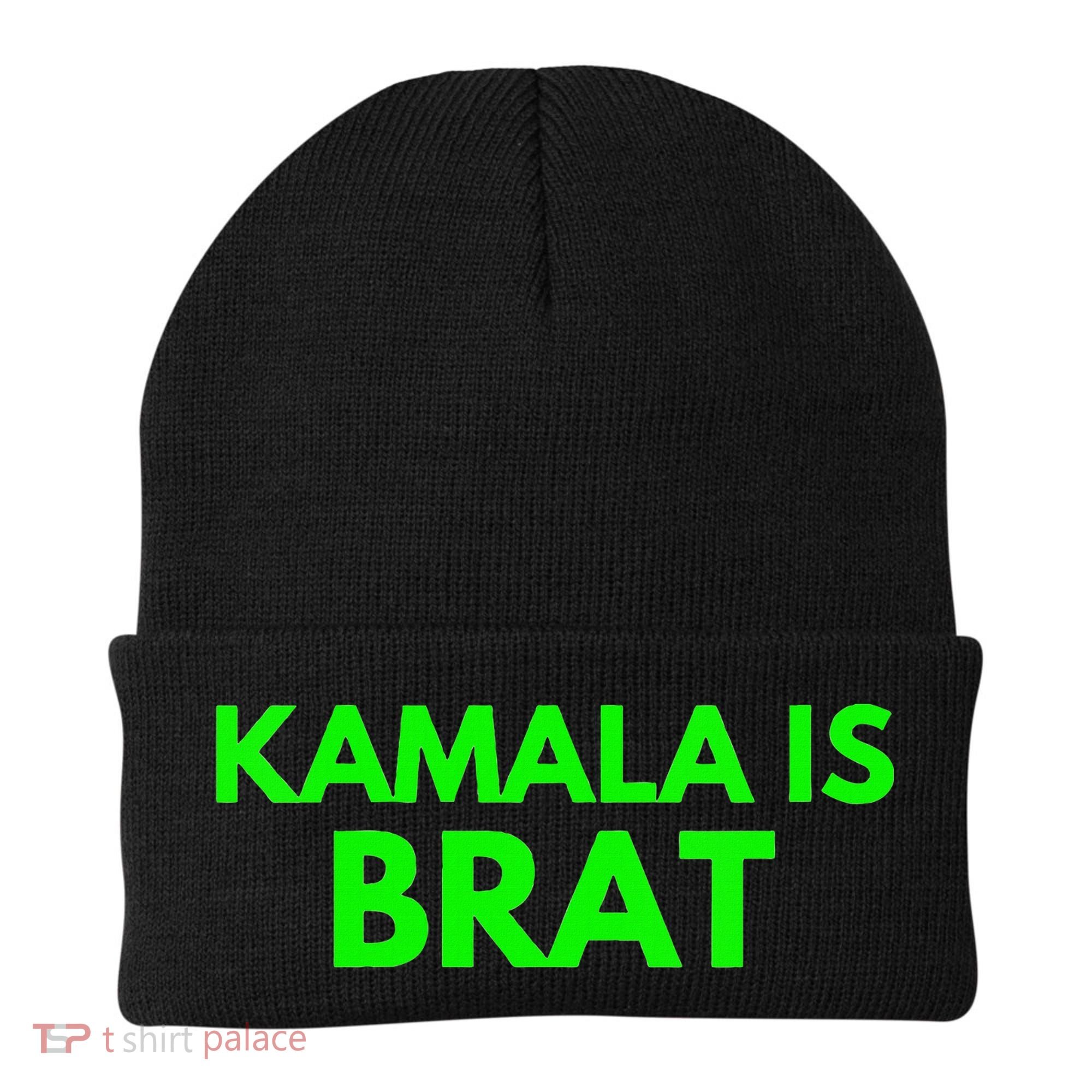 Kamala Is Brat V Neck Beanie