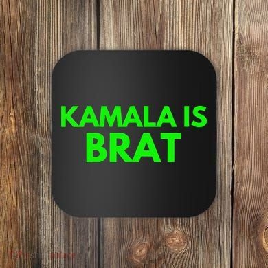 Kamala Is Brat V Neck Coaster