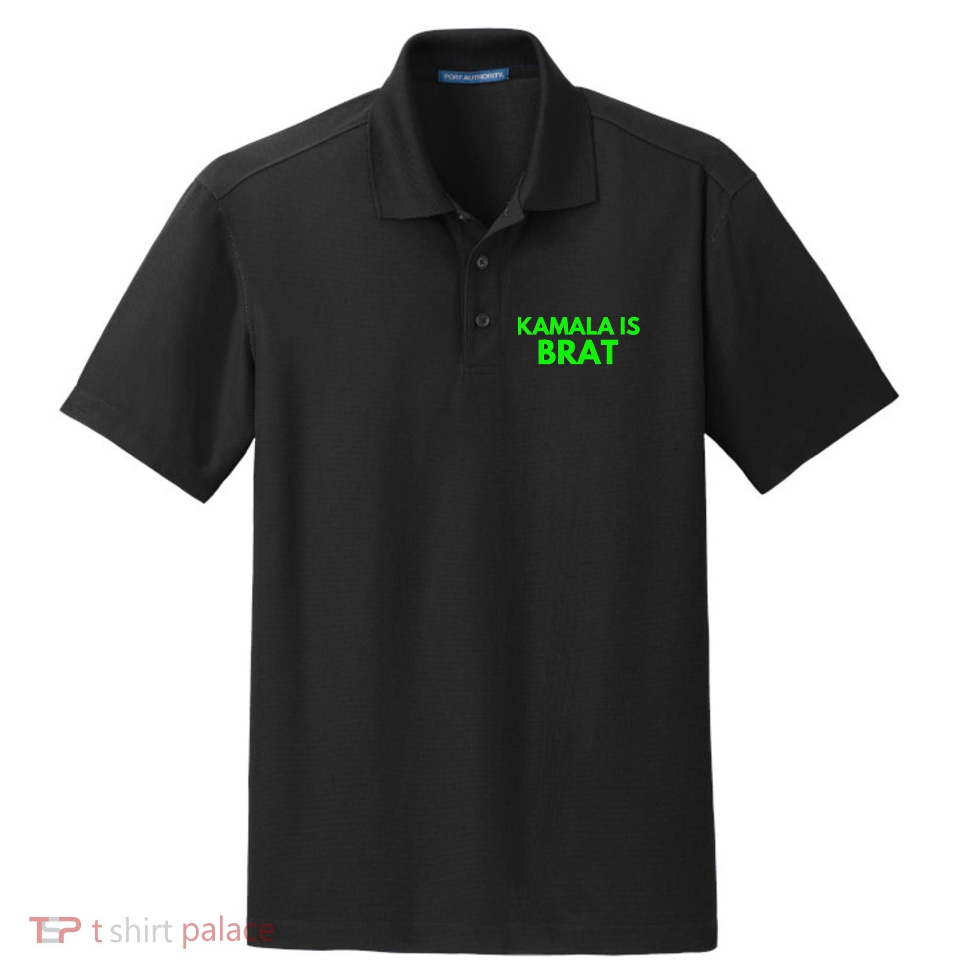 Kamala Is Brat V Neck Dry Zone Grid Polo