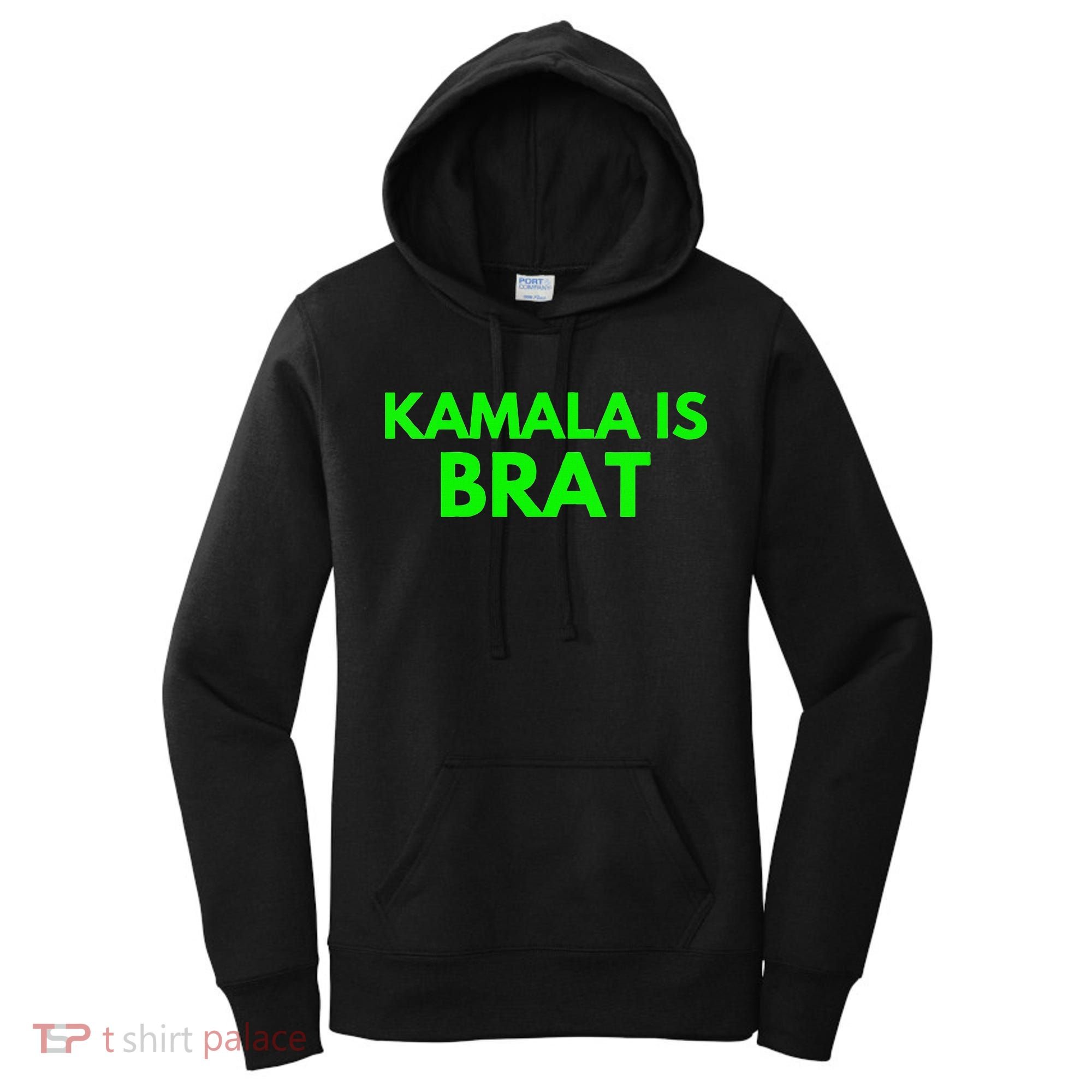 Kamala Is Brat V Neck Women's Hoodie