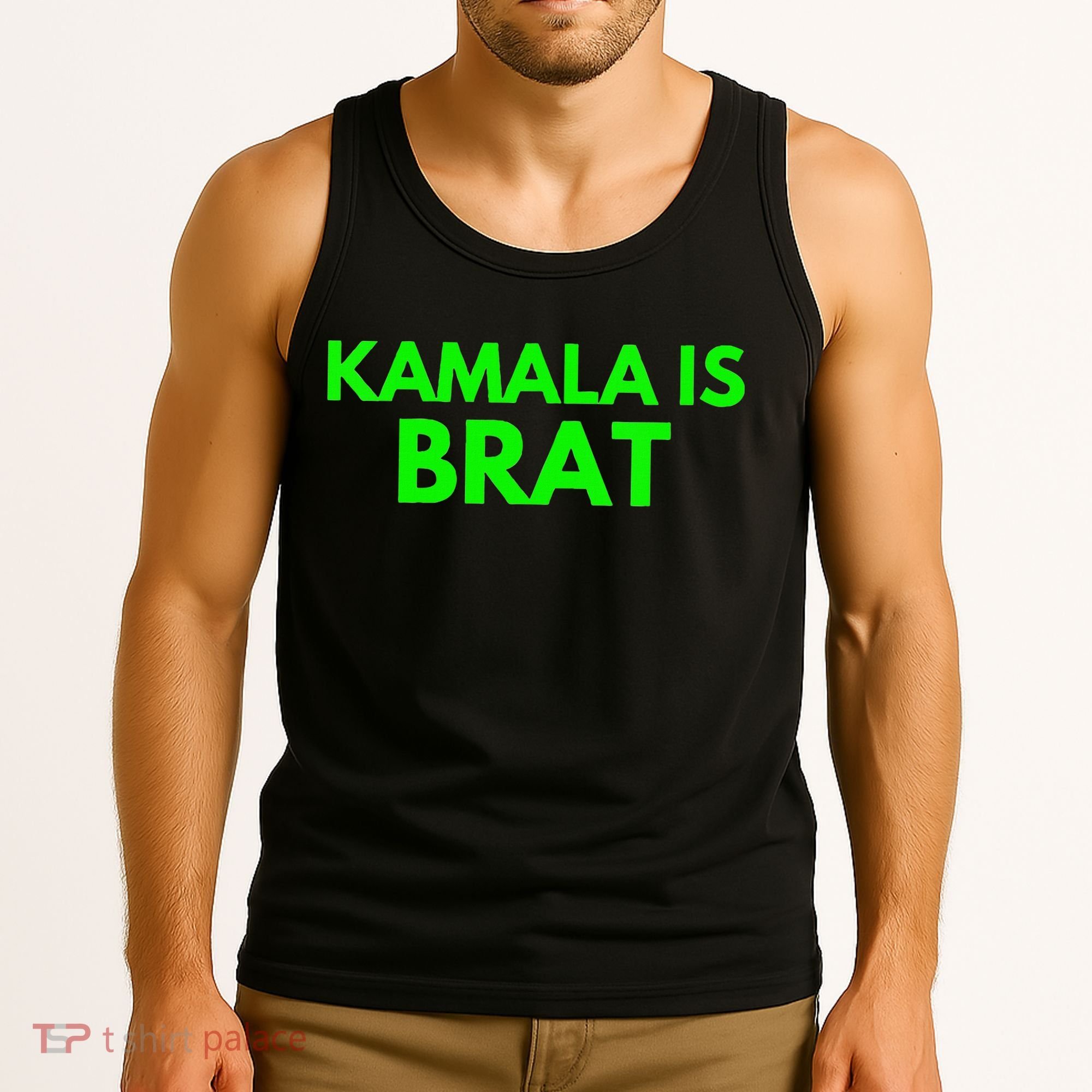 Kamala Is Brat V Neck Tank Top