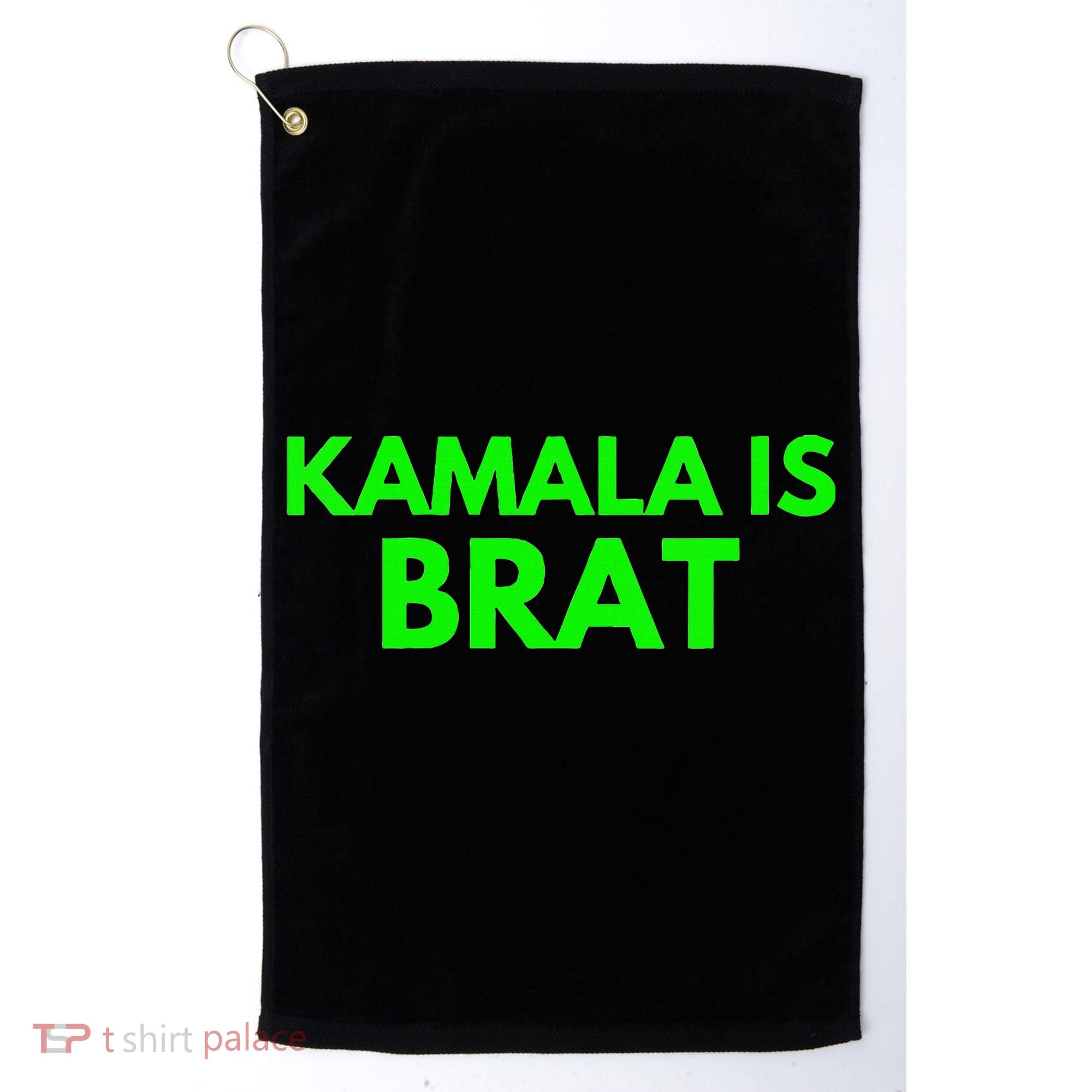 Kamala Is Brat V Neck Golf Towel