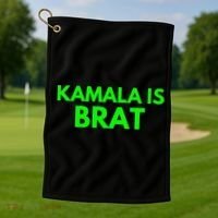 Kamala Is Brat V Neck Golf Towel thumb 1