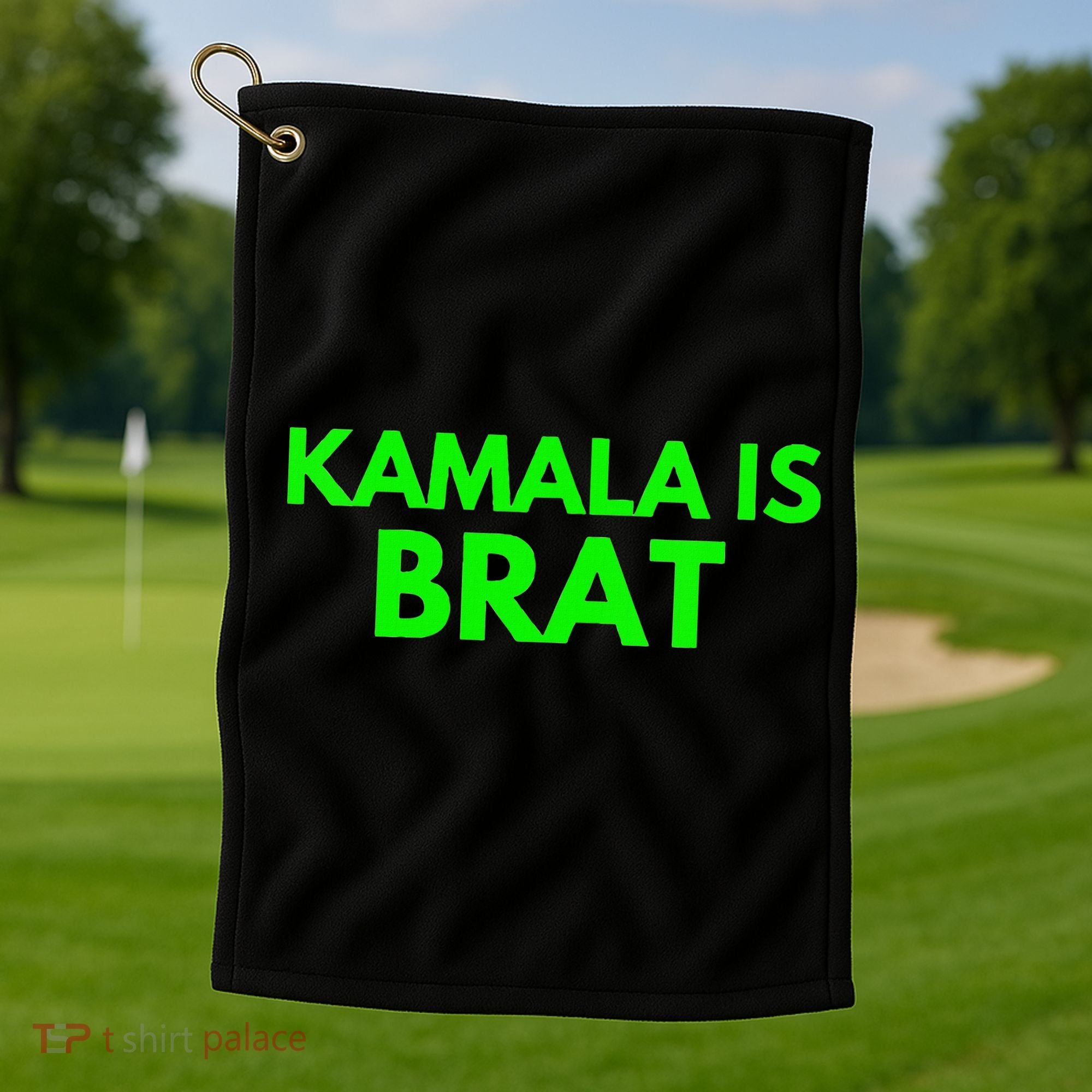Kamala Is Brat V Neck Golf Towel