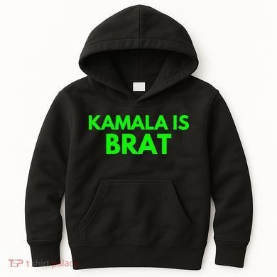 Kamala Is Brat V Neck Kids Hoodie
