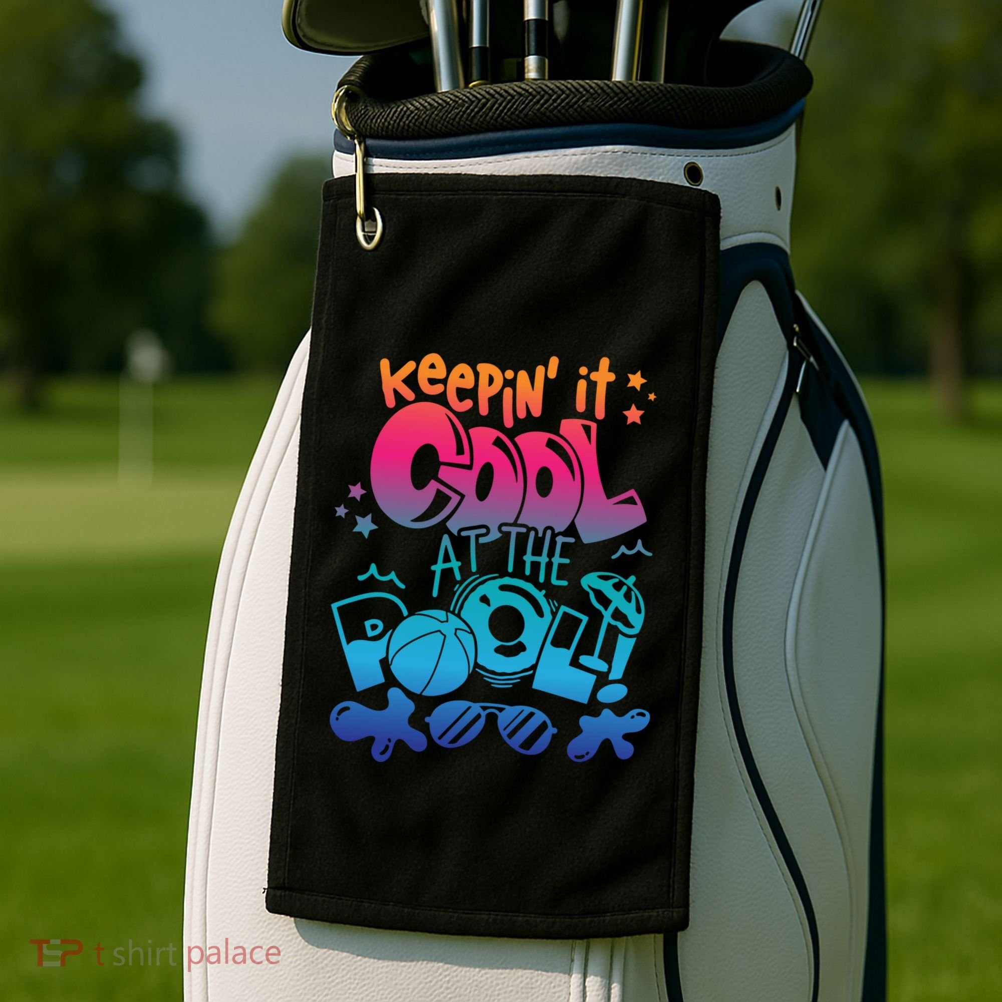 Keepin It Cool In The Pool Summer Vibes Matching Family Gift Golf Towel
