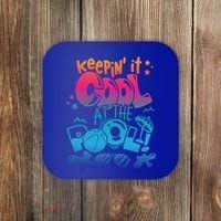 Keepin It Cool In The Pool Summer Vibes Matching Family Gift Coaster thumb 0